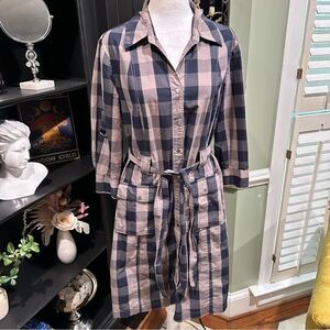 Converse One Star Plaid Button Down Shirt Dress Size Large